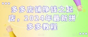 多多店铺挣钱之起店,2024年最新拼多多教程-16888副业资讯