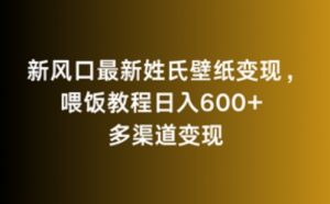 新风口最新姓氏壁纸变现，喂饭教程日入600+【揭秘】-16888副业资讯