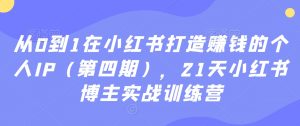 从0到1在小红书打造赚钱的个人IP(第四期),21天小红书博主实战训练营-16888副业资讯