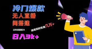 冷门爆款直播间手把手搭建，流量巨大，日入3k+【揭秘】-16888副业资讯
