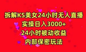 利用快手24小时无人美女直播，实操日入3000，24小时被动收益，内部保密玩法【揭秘】-16888副业资讯
