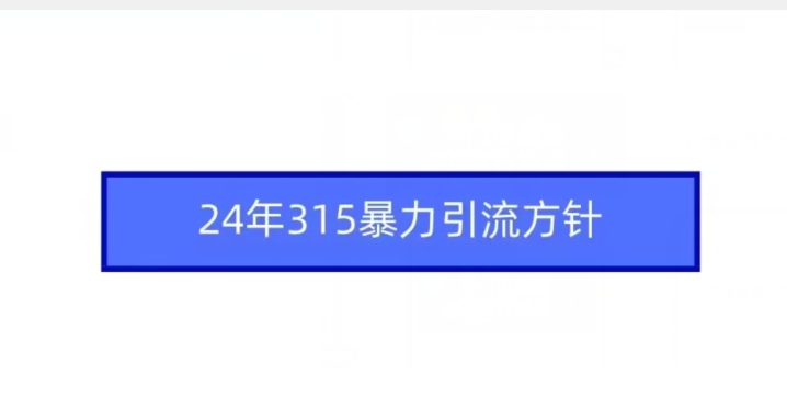 24年315暴力引流方针-16888副业资讯