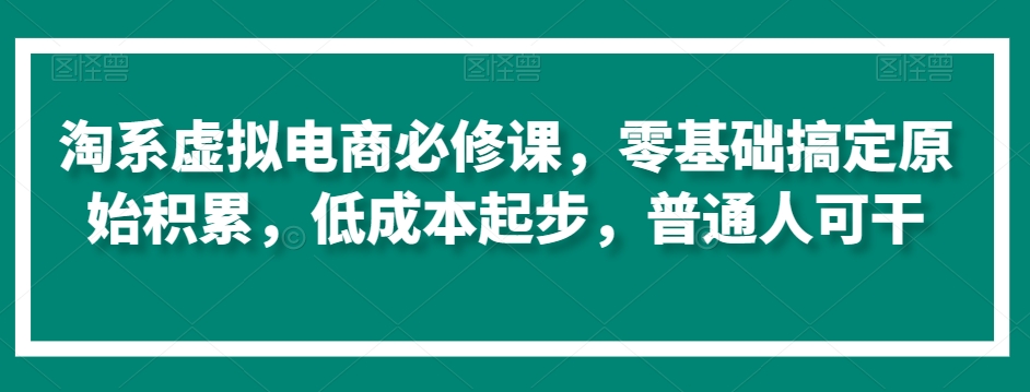 淘系虚拟电商必修课，零基础搞定原始积累，低成本起步，普通人可干-16888副业资讯