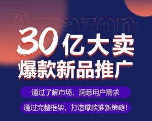 亚马逊·30亿大卖爆款新品推广,可复制、全程案例实操的爆款推新SOP-16888副业资讯