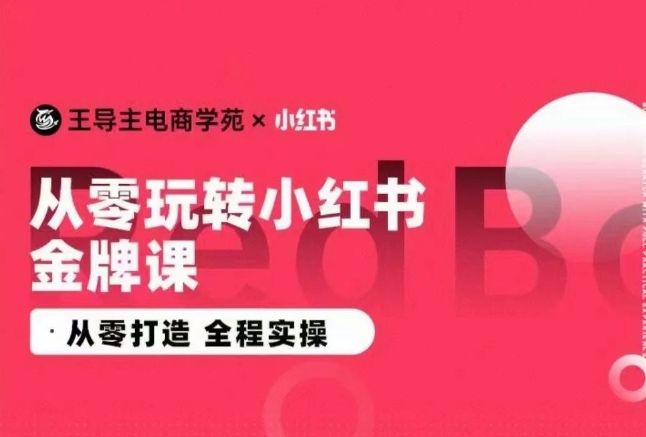 王导主·小红书电商运营实操课，​从零打造  全程实操-16888副业资讯