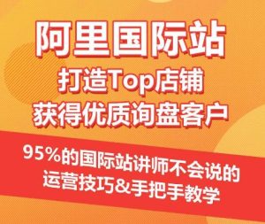 【阿里国际站】打造Top店铺&获得优质询盘客户,95%的国际站讲师不会说的运营技巧-16888副业资讯