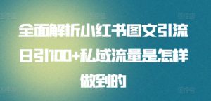 全面解析小红书图文引流日引100+私域流量是怎样做到的【揭秘】-16888副业资讯