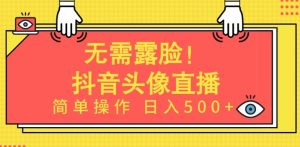 无需露脸，Ai头像直播项目，简单操作日入500+【揭秘】-16888副业资讯