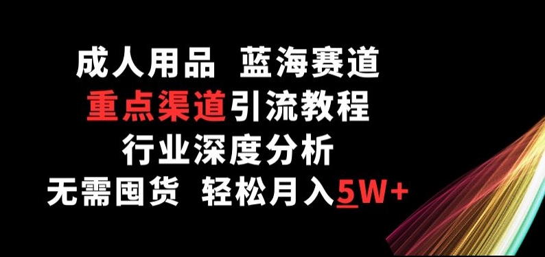 成人用品，蓝海赛道，重点渠道引流教程，行业深度分析，无需囤货，轻松月入5W+【揭秘】-16888副业资讯
