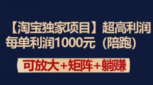 【淘宝独家项目】超高利润：每单利润1000元【揭秘】-16888副业资讯
