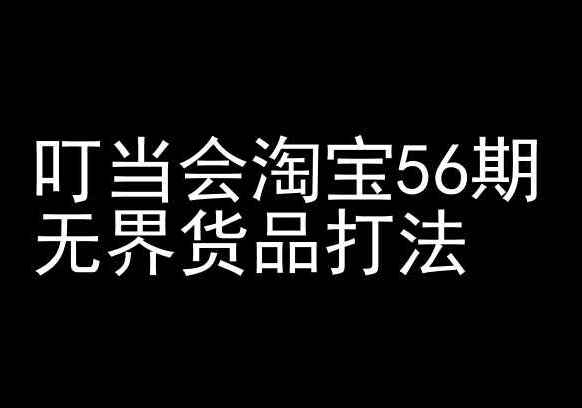 叮当会淘宝56期：无界货品打法-淘宝开店教程-16888副业资讯