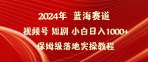 2024年视频号短剧新玩法小白日入1000+保姆级落地实操教程【揭秘】-16888副业资讯