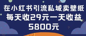 在小红书引流私域卖壁纸每张29元单日最高卖出200张(0-1搭建教程)【揭秘】-16888副业资讯