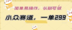 小众赛道，一单299.简单易操作，长期可做【揭秘】-16888副业资讯