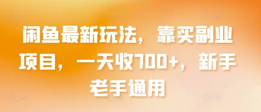 闲鱼最新玩法，靠买副业项目，一天收700+，新手老手通用【揭秘】-16888副业资讯