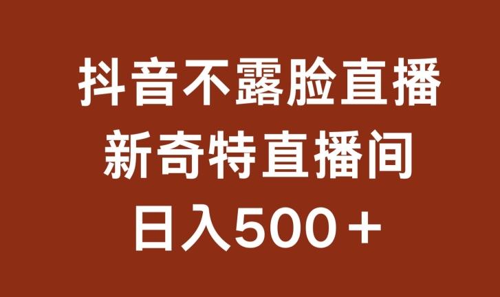 不露脸挂机直播，新奇特直播间，日入500+【揭秘】-16888副业资讯