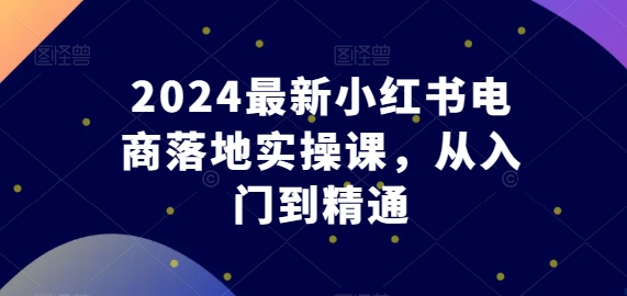 2024最新小红书电商落地实操课，从入门到精通-16888副业资讯