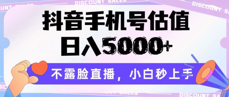 抖音手机号估值，日入5000+，不露脸直播，小白秒上手【揭秘】-16888副业资讯