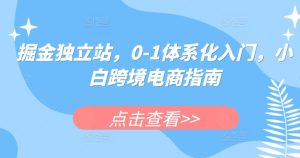 掘金独立站，0-1体系化入门，小白跨境电商指南-16888副业资讯
