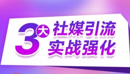 3大社媒引流实战强化，多渠道站外引流，高效精准获客，订单销售额翻倍增长-16888副业资讯