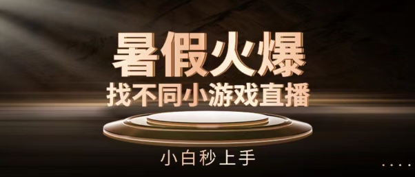 暑假火爆找不同小游戏直播间，小白秒上手【揭秘】-16888副业资讯