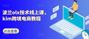 波兰olx技术线上课,kim跨境电商教程-16888副业资讯