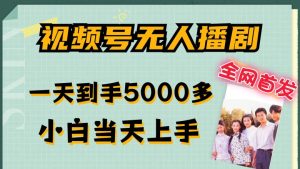 全网首发视频号无人播剧，拉爆流量不违规，一天到手5000多，小白当天上手，多号无限放大【揭秘】-16888副业资讯