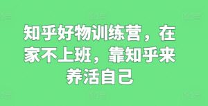 知乎好物训练营，在家不上班，靠知乎来养活自己-16888副业资讯