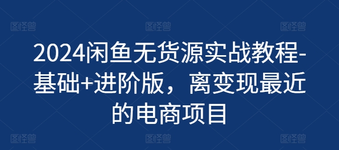 2024闲鱼无货源实战教程-基础+进阶版，离变现最近的电商项目-16888副业资讯