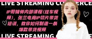 IP剪辑师内部课程(挂车视频)，张兰电商IP切片带货培训，教你如何制造一条爆款带货视频-16888副业资讯
