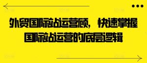 外贸国际站运营顾问，快速掌握国际站运营的底层逻辑-16888副业资讯