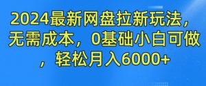 2024最新网盘拉新玩法,无需成本,0基础小白可做,轻松月入6000+【揭秘】-16888副业资讯
