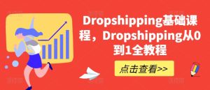 Dropshipping基础课程,Dropshipping从0到1全教程-16888副业资讯