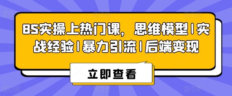 8S实操上热门课，思维模型|实战经验|暴力引流|后端变现-16888副业资讯