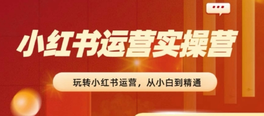 2024小红书运营实操营，​从入门到精通，完成从0~1~100-16888副业资讯