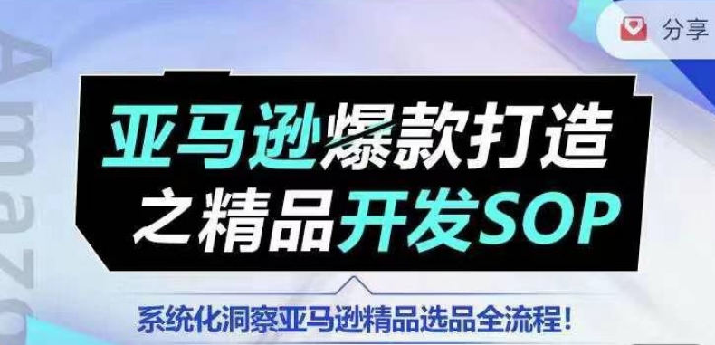 【训练营】亚马逊爆款打造之精品开发SOP，系统化洞察亚马逊精品选品全流程-16888副业资讯