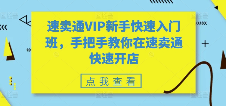 速卖通VIP新手快速入门班，手把手教你在速卖通快速开店-16888副业资讯
