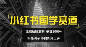 小红书国学赛道,无脑粘贴复制,单日1K,实操演示,小白即刻上手【揭秘】-16888副业资讯