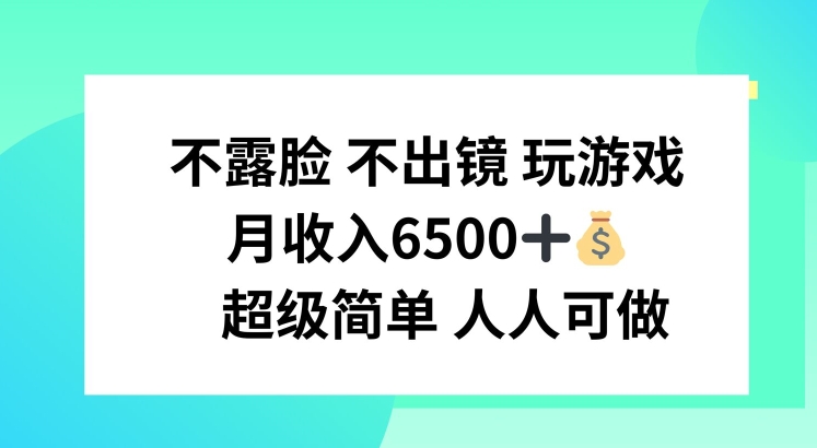 不露脸 不出境 玩游戏，月入6500 超级简单 人人可做【揭秘】-16888副业资讯