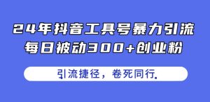 24年抖音工具号暴力引流，每日被动300+创业粉，创业粉捷径，卷死同行【揭秘】-16888副业资讯