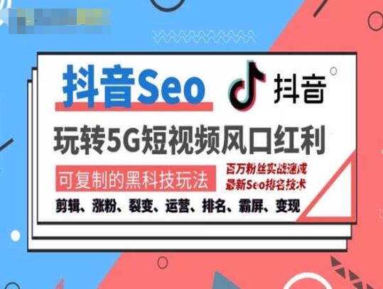 抖音SEO引流培训课程-抓住抖音风口，实现搜索排名，获取精准流量，快速成交变现-16888副业资讯