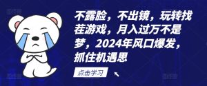 不露脸，不出镜，玩转找茬游戏，月入过万不是梦，2024年风口爆发，抓住机遇【揭秘】-16888副业资讯