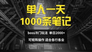 单人一天1000条笔记，日入2000+，BOSS直聘的正确玩法【揭秘】-16888副业资讯