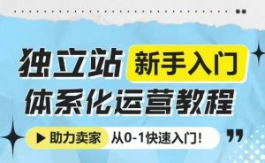 独立站新手入门体系化运营教程，助力独立站卖家从0-1快速入门!-16888副业资讯