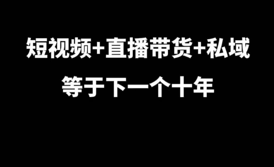 短视频+直播带货+私域等于下一个十年，大佬7年实战经验总结-16888副业资讯