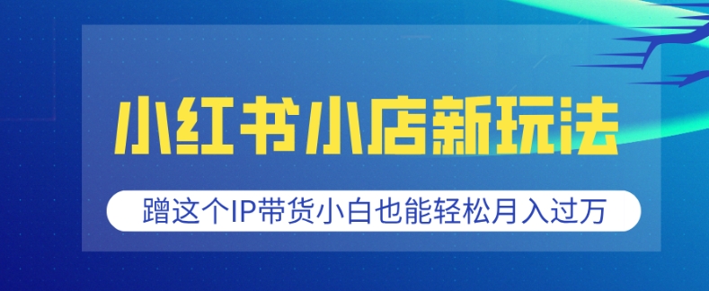 小红书小店新玩法，蹭这个IP带货，小白也能轻松月入过W【揭秘】-16888副业资讯