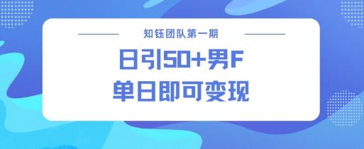 男粉引流新方法不违规，当日即可变现-16888副业资讯