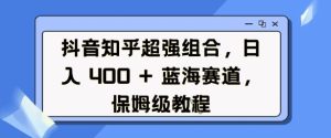 抖音知乎超强组合，日入4张， 蓝海赛道，保姆级教程-16888副业资讯