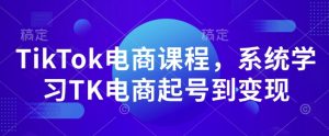TikTok电商课程，​系统学习TK电商起号到变现-16888副业资讯