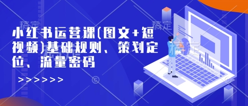 小红书运营课(图文+短视频)基础规则、策划定位、流量密码-16888副业资讯
